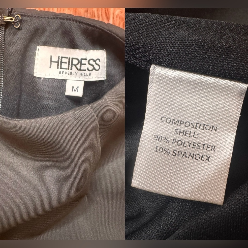 HEIRESS BLACK LONG SLEEVE A LINE POCKET MINI DRESS. SIZE M - Picture 15 of 15